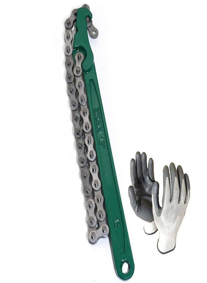 ISC Heavy-Duty Wrench Oil Filter Tool Pipe Fittings Tools Single Sided Adjustable Wrench Combo (12" Inch Chain) - Image 1